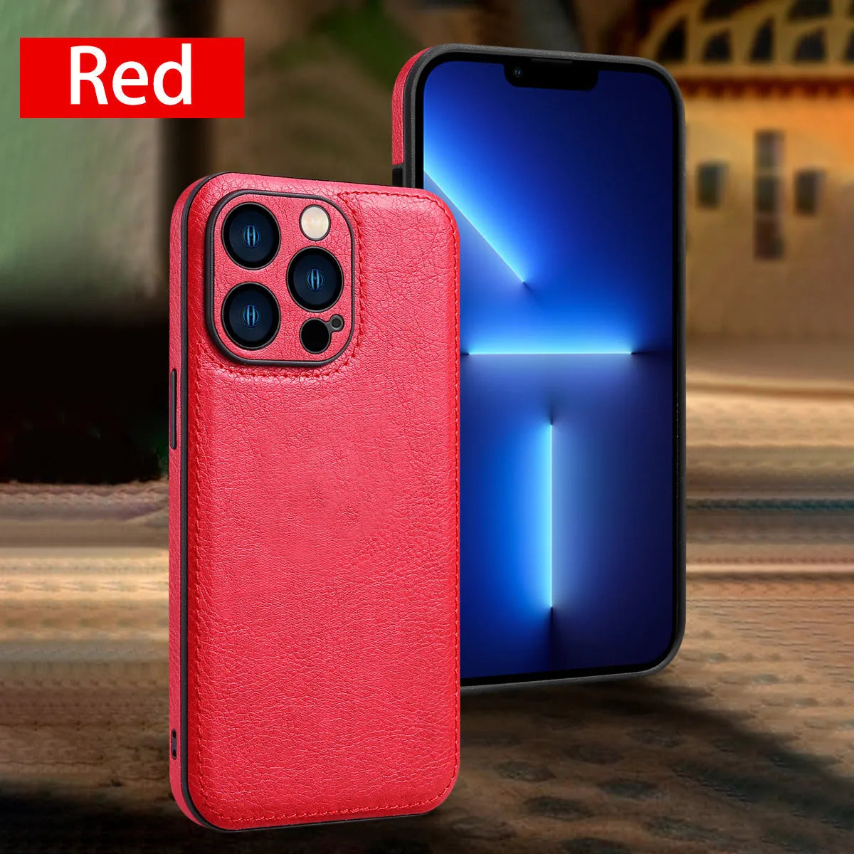 Leather grain TPU PU leather drop-resistant phone case for Apple iPhone series in black colour