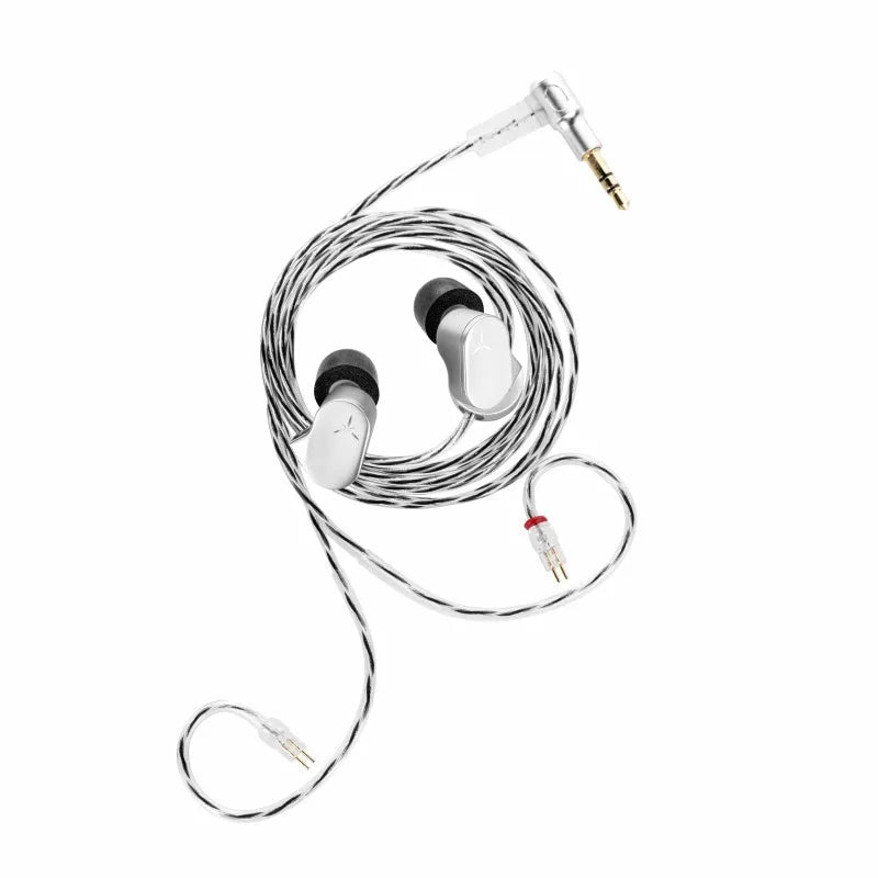 HiFi advanced earphone with interchangeable cable, 1.2m lead, blue colour, and 3.5mm plug