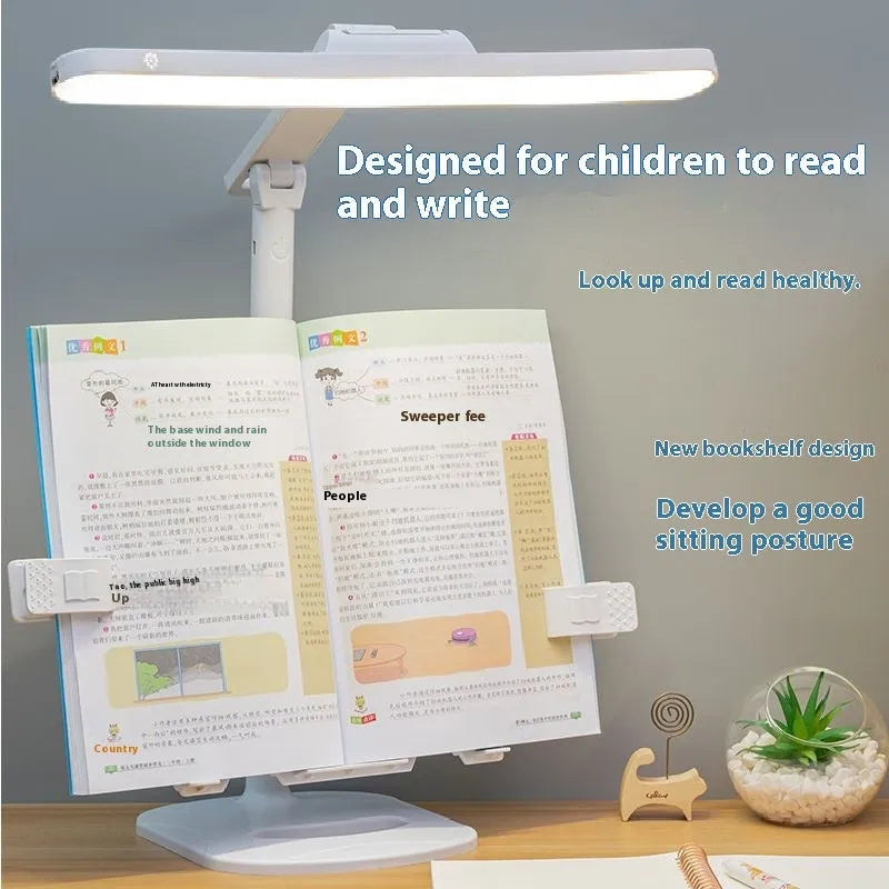Multifunctional adjustable table lamp with dual charging and plug-in power in Charging Plug colour.