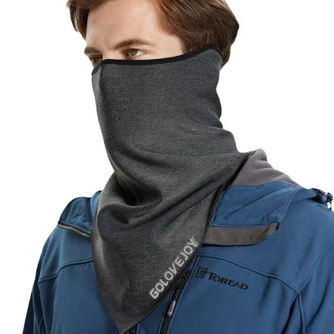 Winter cycling mask in TJ15 dark gray made from spandex Lycra with polar fleece