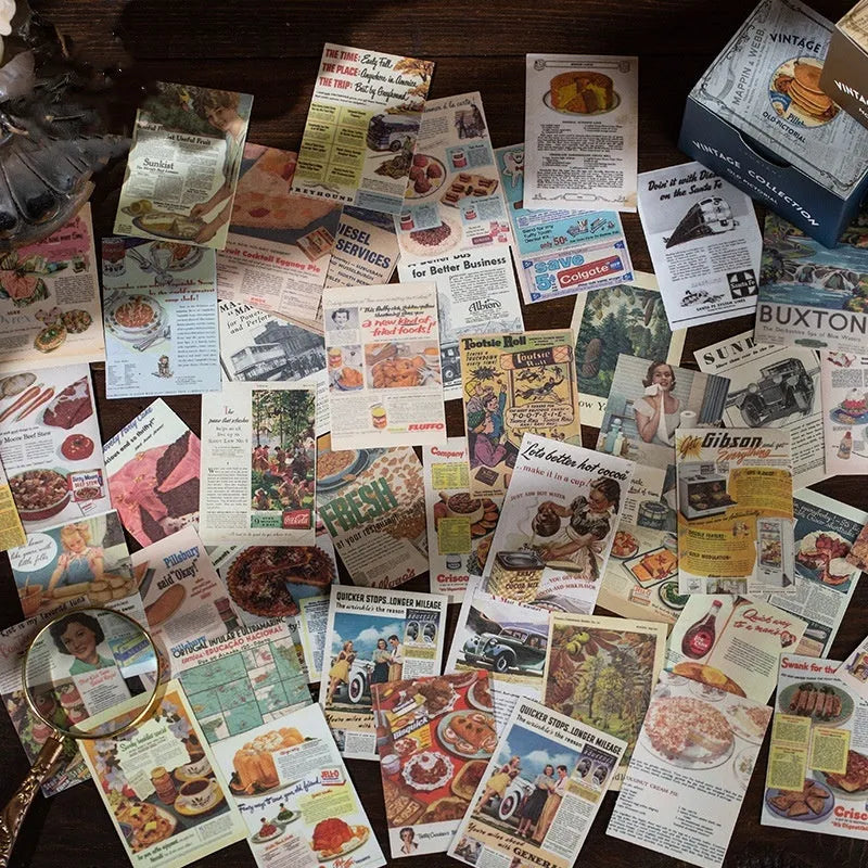 Retro style sticker collection showing 4cm by 6cm dimensions with Secret Land colour design