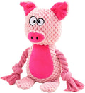 Dog plush chewing toy with squeaker and crinkle paper in elephant, fox, monkey, pig, and rabbit designs for small dogs