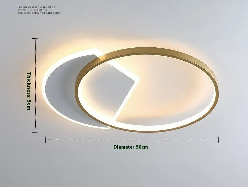 Nordic minimalist ceiling lamp in black and gold colours with 40cm and 50cm diameter options