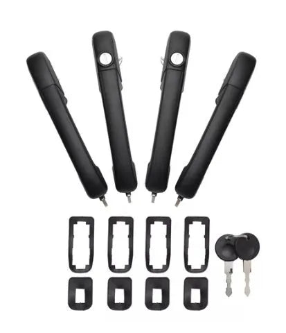 Black plastic car door handle set for SANTANA models, part number 173898081s