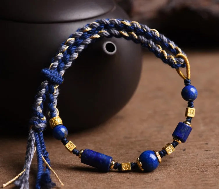 Hand-woven flexible wire watch band with national style ethnic design in Hongfei Ebony colour