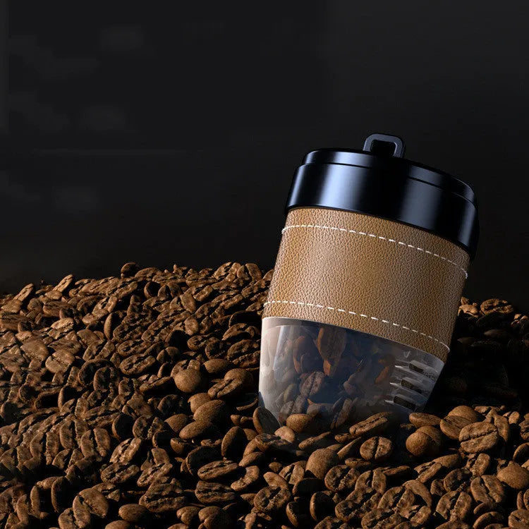 Coffee bean shaped car air freshener in cup design with solid fragrance