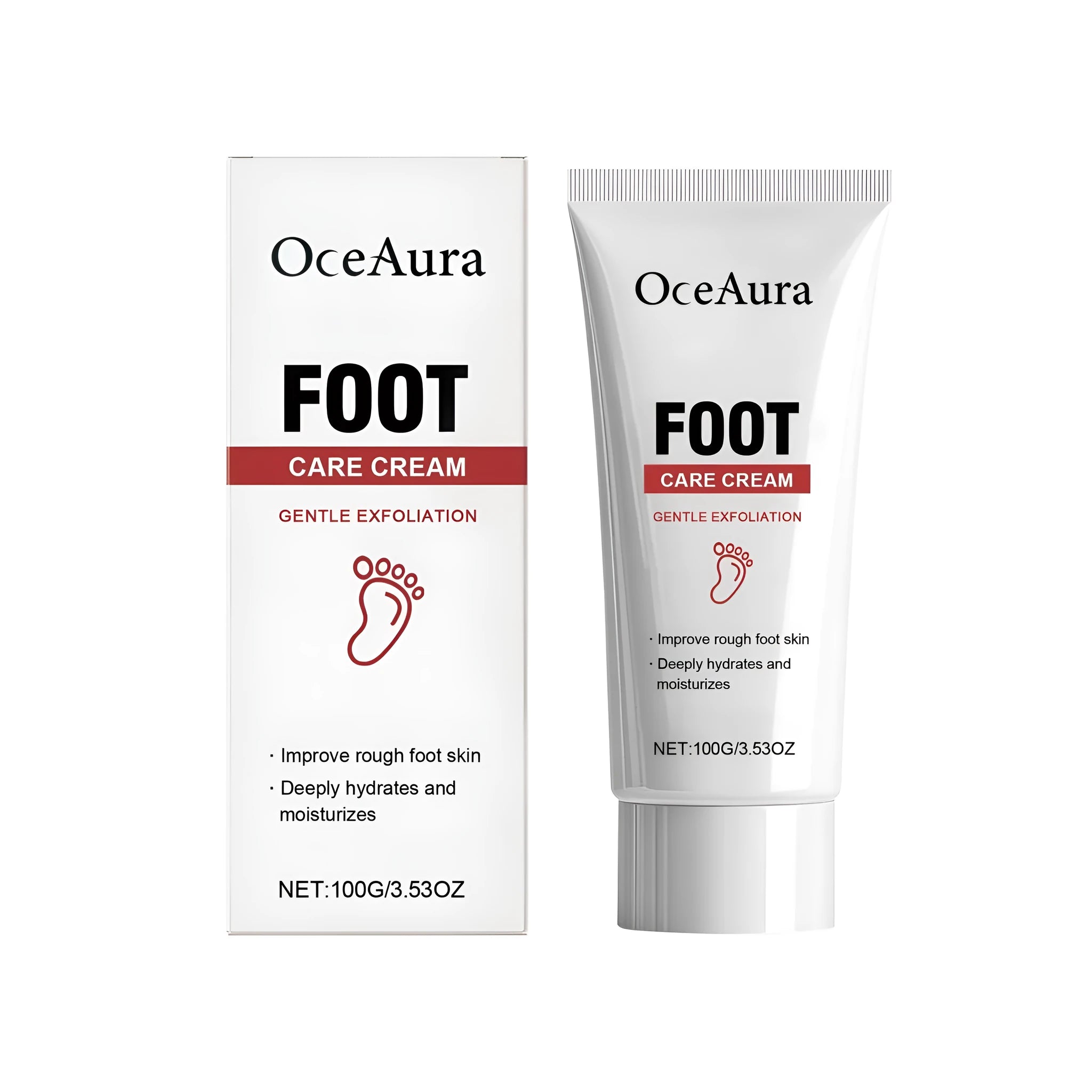 100g tube of foot care cream with aloe extract and vitamin C for moisturising dry feet