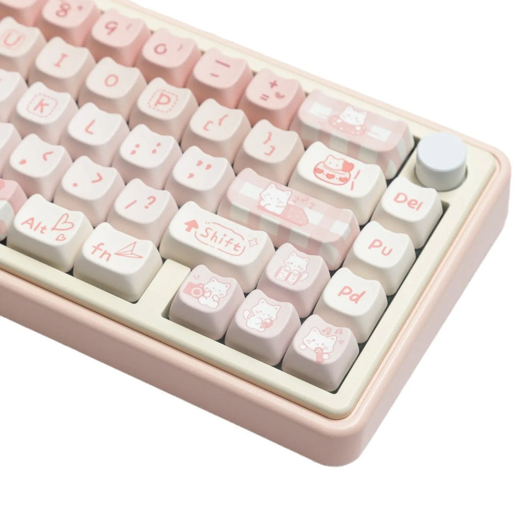 Full set of PBT sublimation keycaps for mechanical keyboards showing over 98 keys