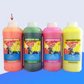 Cartridge of fluorescent orange sublimation ink for PET film printing, with 1000ml capacity shown.