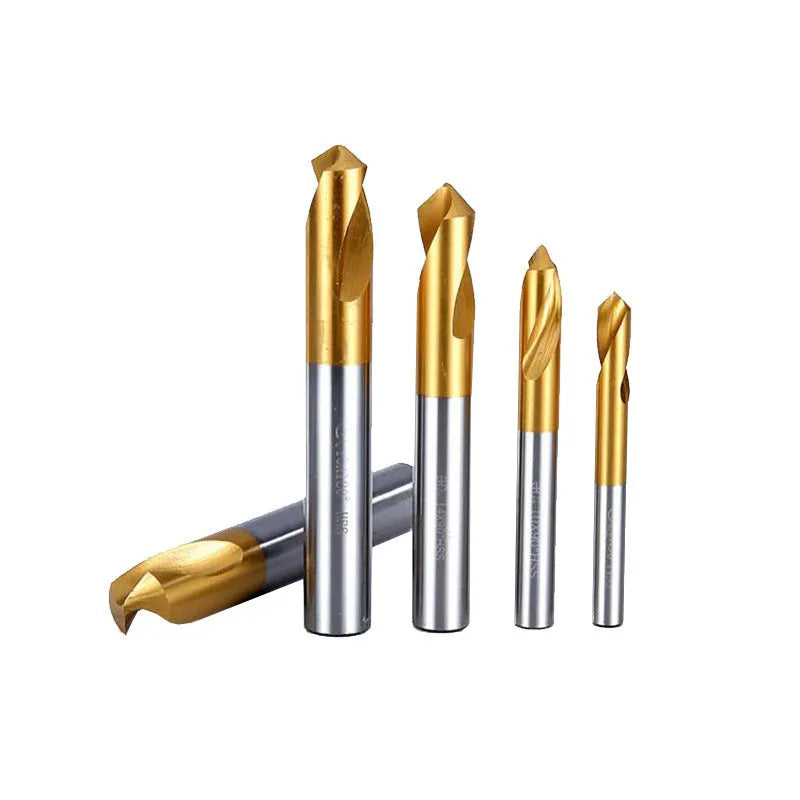 Cobalt HSS titanium coated spot drill with straight shank for metal spotting