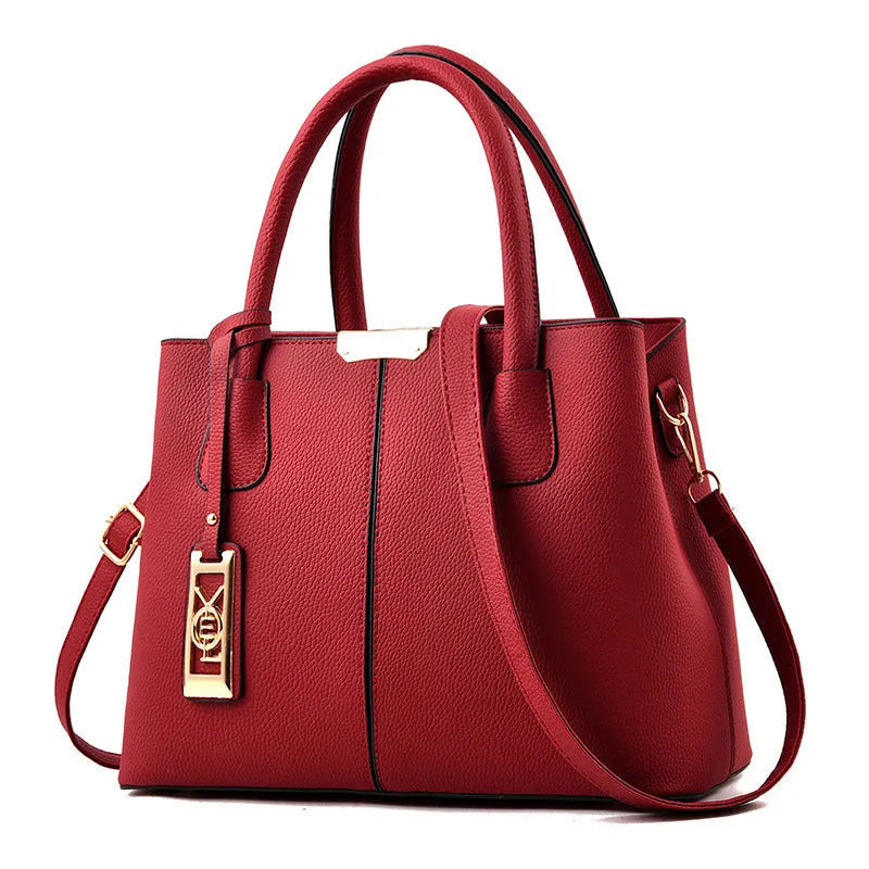 Women's large capacity shoulder bag in soft PU leather with adjustable strap and multiple colour options