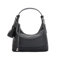 Genuine cowhide leather shoulder bag in urban simplicity style with visible sewing thread details