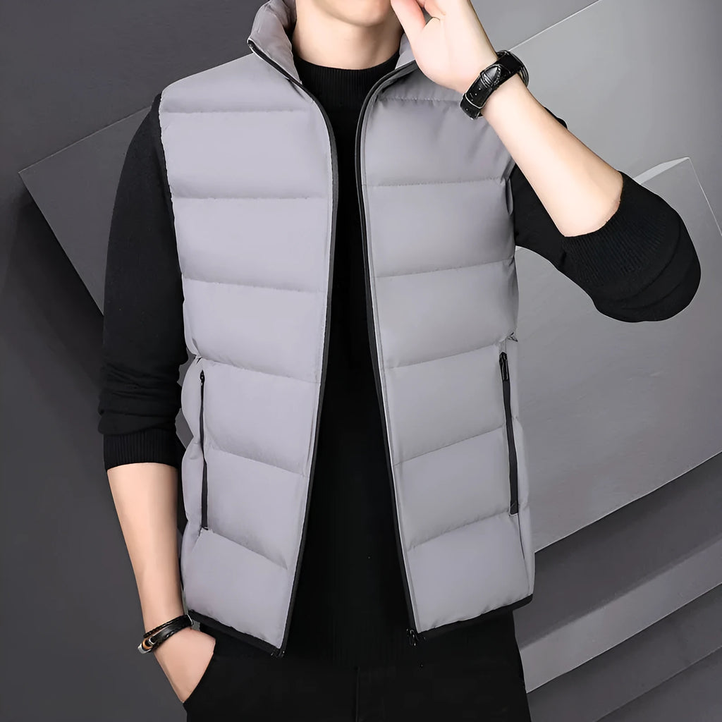 Men's slim fit warm sports down jacket in khaki colour, available in multiple sizes