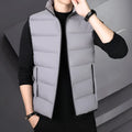 Men's slim fit warm sports down jacket in khaki colour, available in multiple sizes