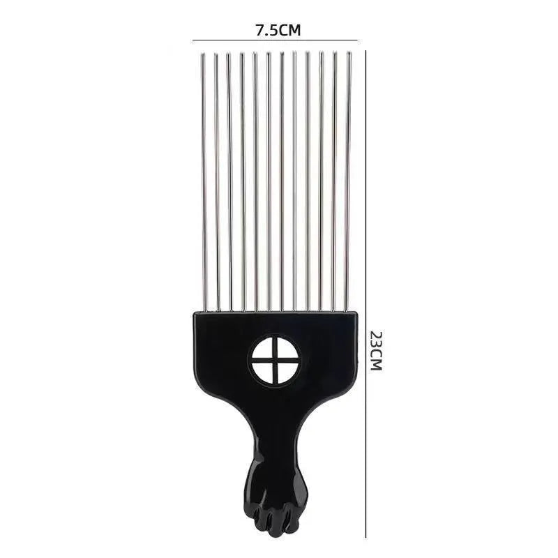 Male creative portable steel needle comb with plastic body over 20cm length