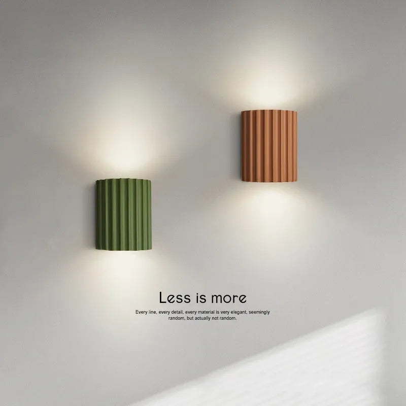 Nordic style macaron hallway wall light in dark blue colour on white wall