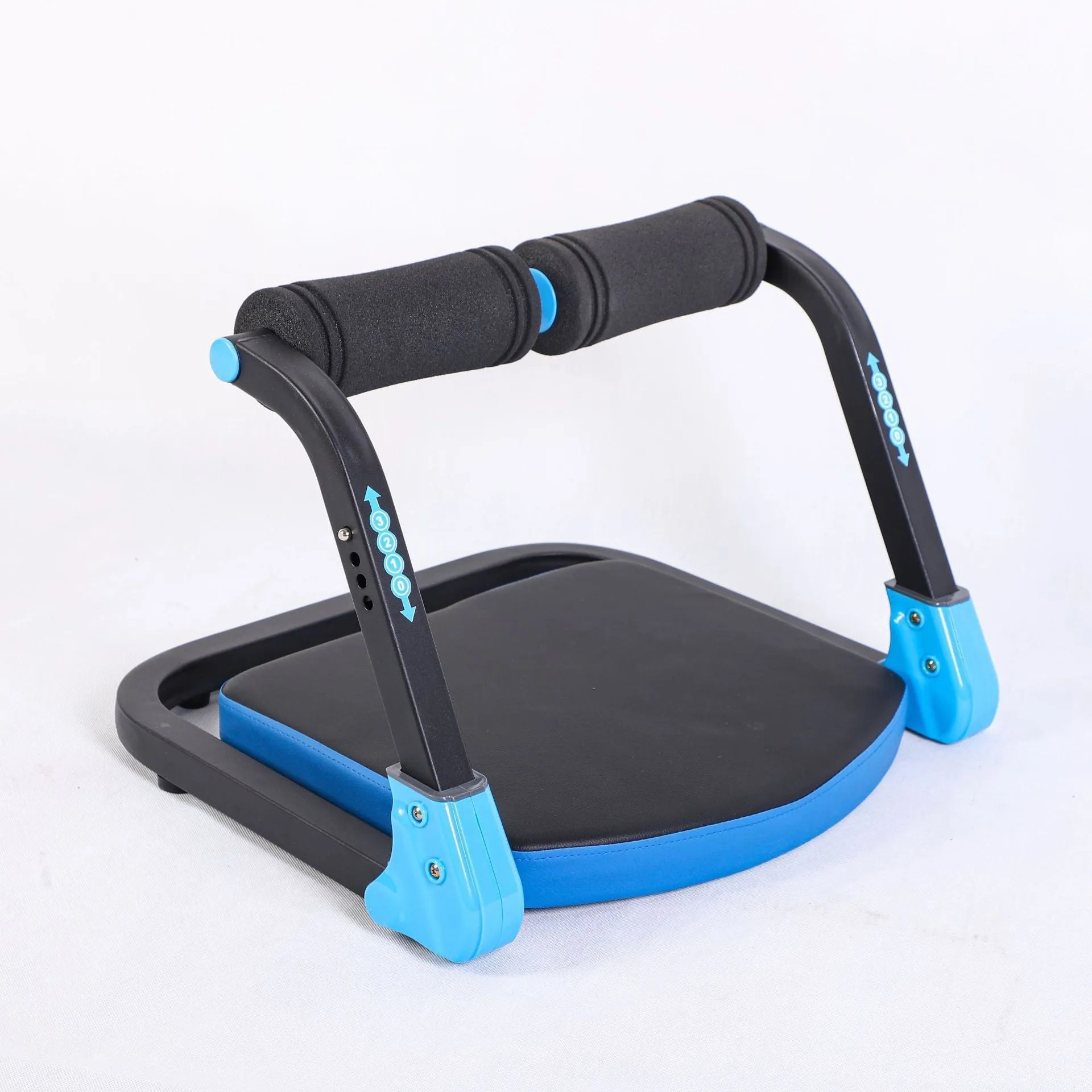 Sky blue handheld abdominal exercise device for home gym and office fitness