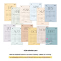 2026 calendar cards fold set with monthly layout for hand account planner inserts