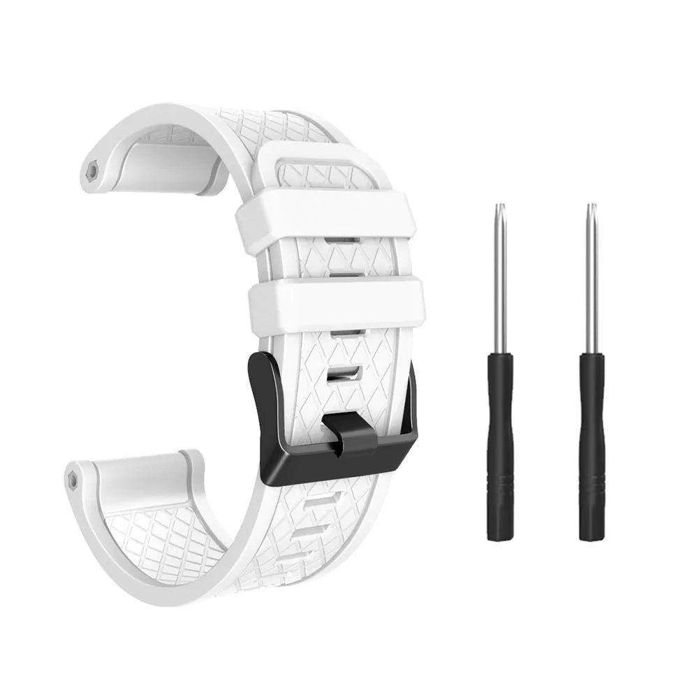 Jiaming 26mm silicone sports watch strap with stainless steel buckle in multiple colour options