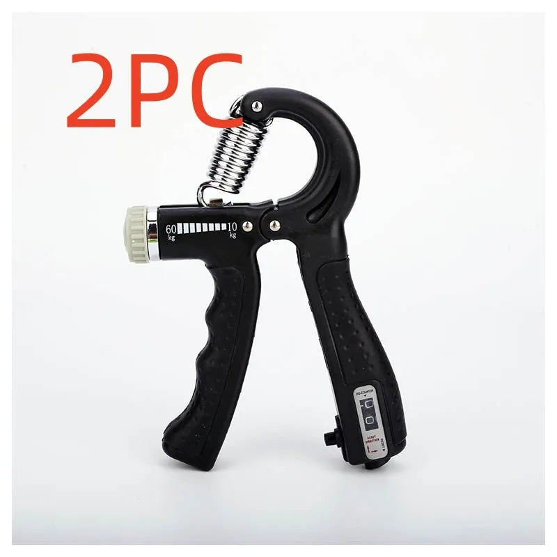 Adjustable hand grip with mechanical counter, ABS and stainless steel, 16cm x 12cm