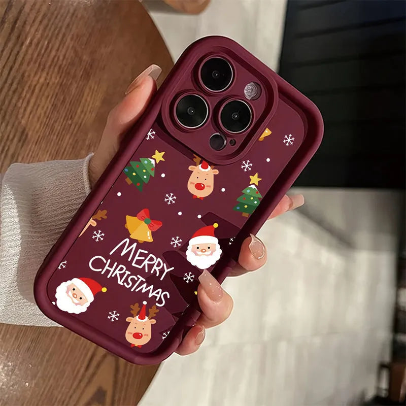 Santa Elk TPU shockproof phone case in EB high bamboo black for iPhone 11 to 16 series