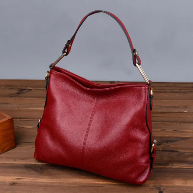 Genuine leather vertical square crossbody bag with interior organisation compartments