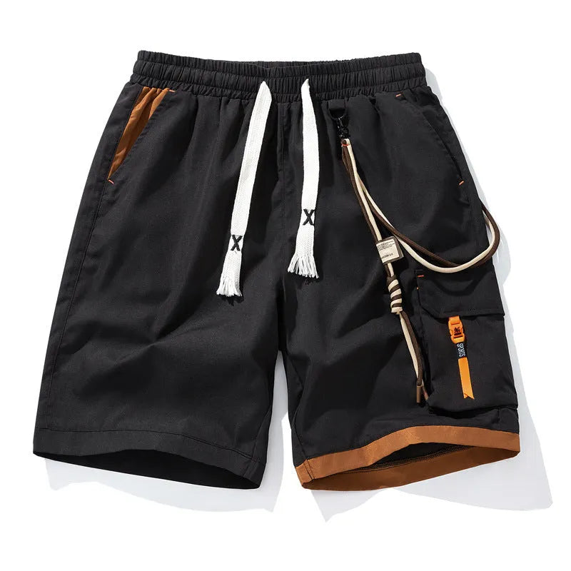 Men's loose fit plus size sports shorts in bamboo fibre, shown in coffee colour.