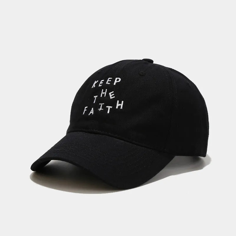 Men's beige cotton baseball cap with adjustable strap and dome crown on a white background.