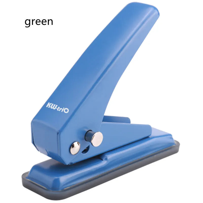 Single hole punch stationery tool, 20-page capacity, round hole puncher in blue colour