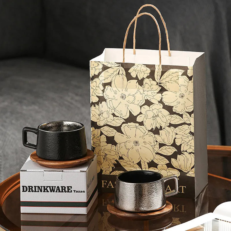 Gold or silver electroplated 250ml office gift tumbler coffee cup in gift box