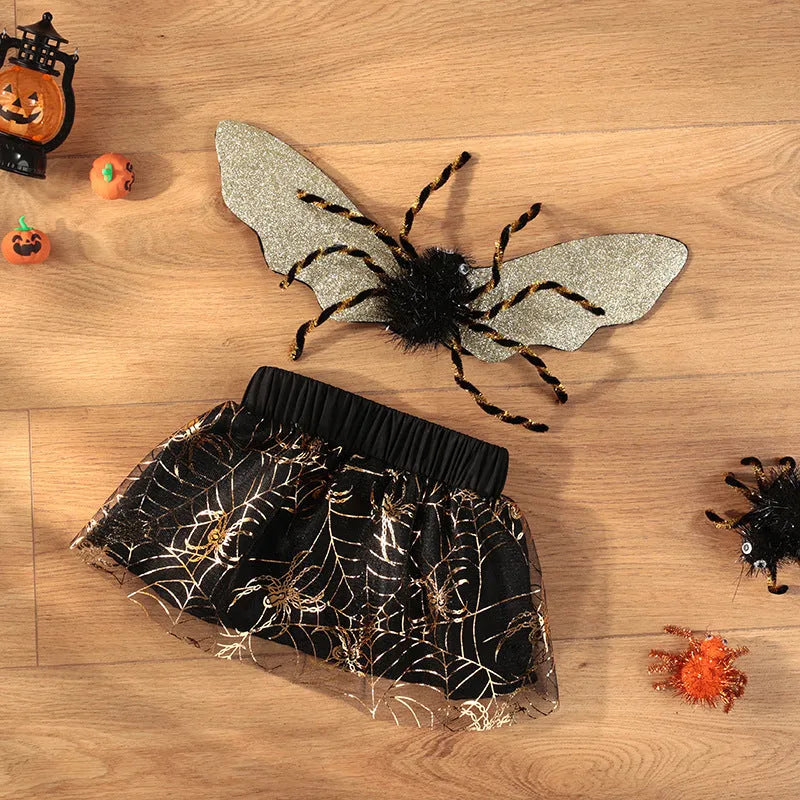 Suit-colour Halloween dog costume shown in S, M, L, and XL sizes for small to large breed pets