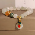 Women's ice jade crystal bracelet with Xiangyun jade buckle and pearl decorative elements