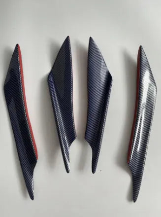 Carbon fibre pattern automotive bumper blade spoiler set of four pieces for car modification
