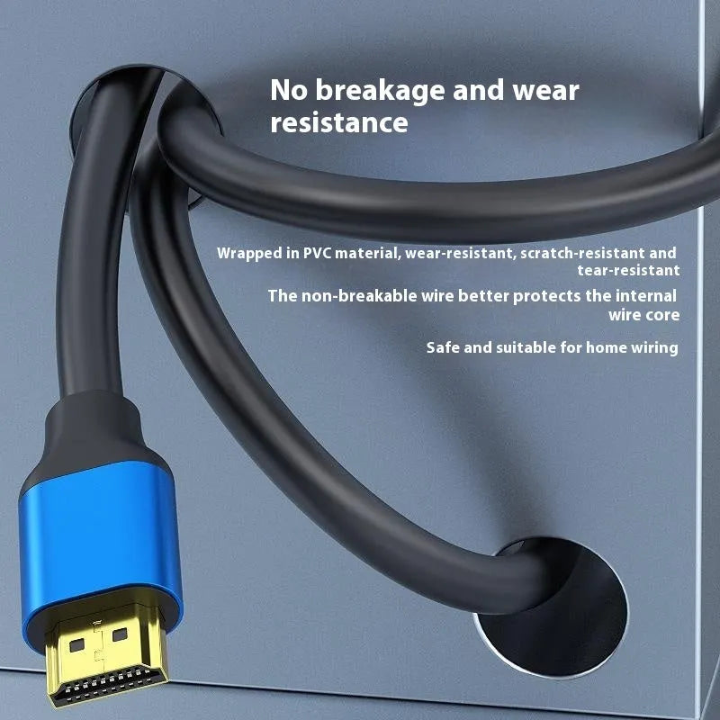 1.5 metre long HDMI cable with gold-plated aluminium alloy connectors on a white background.