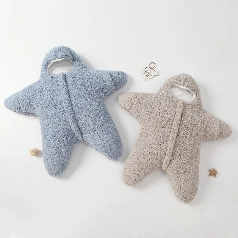 Cashmere baby sleeping bag with cotton interlayer in pink, grey, blue, or khaki for winter outings