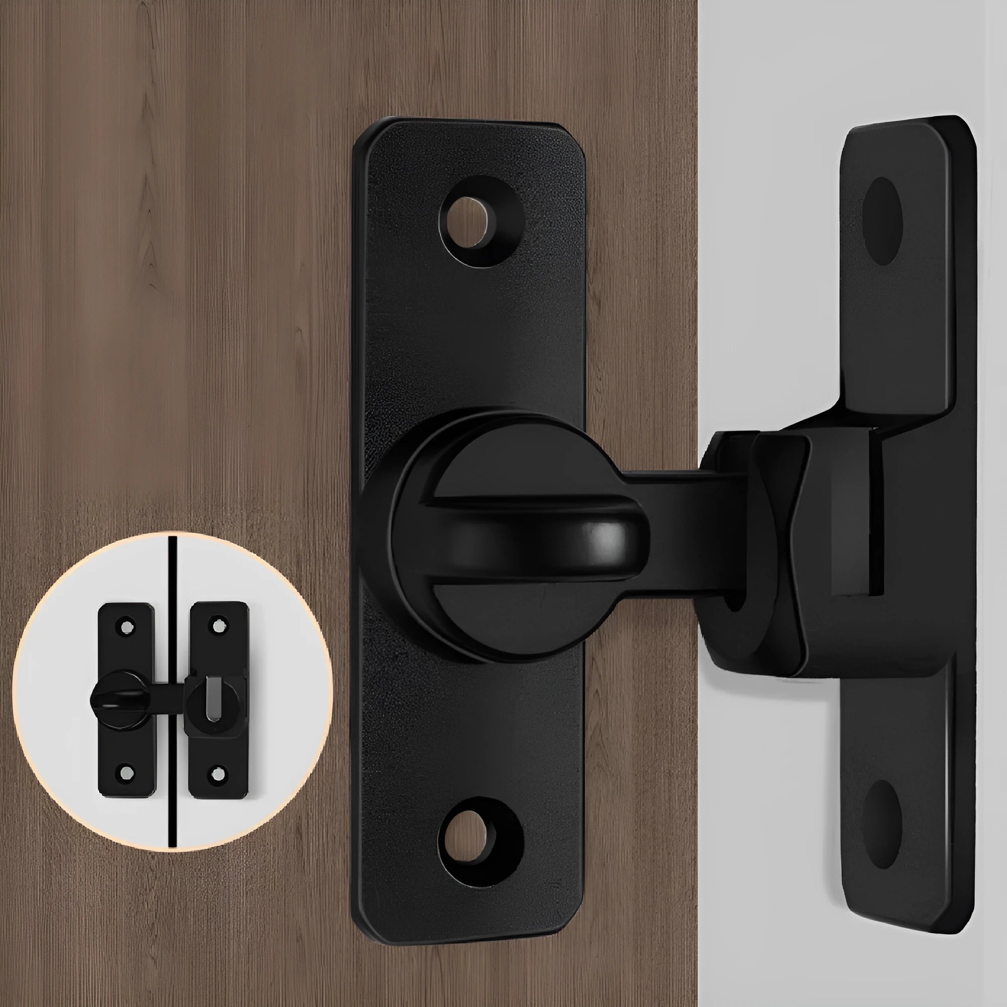 Aluminium alloy punch-free door latch with screws for 90 and 180 degree door openings