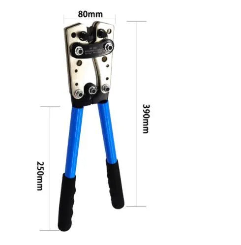 HX-50B high carbon steel crimping pliers with vinyl handles and integrated cable cutter.