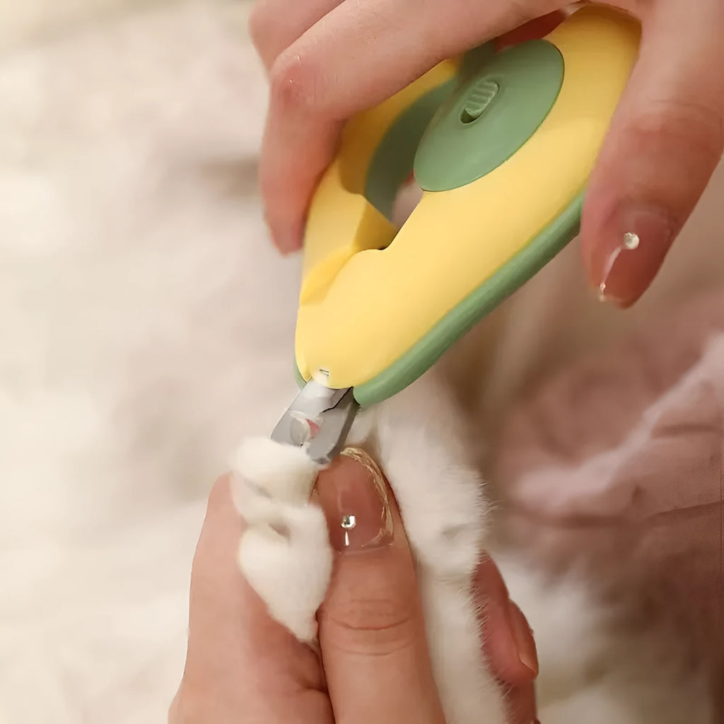 Professional pet nail clipper with LED light for small dogs and cats, in green colour option.