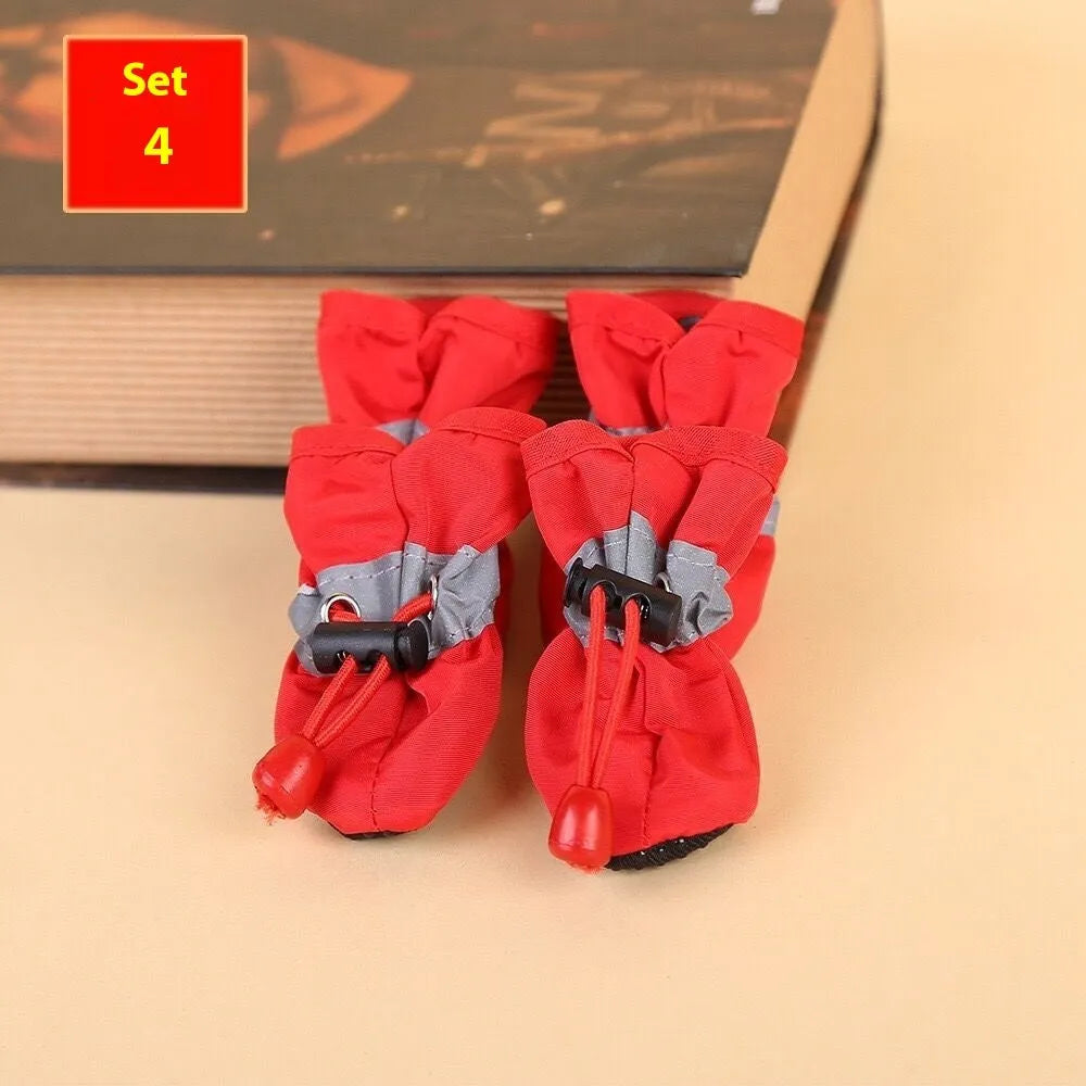 Breathable cloth dog shoes with soft soles available in multiple colours and seven size options