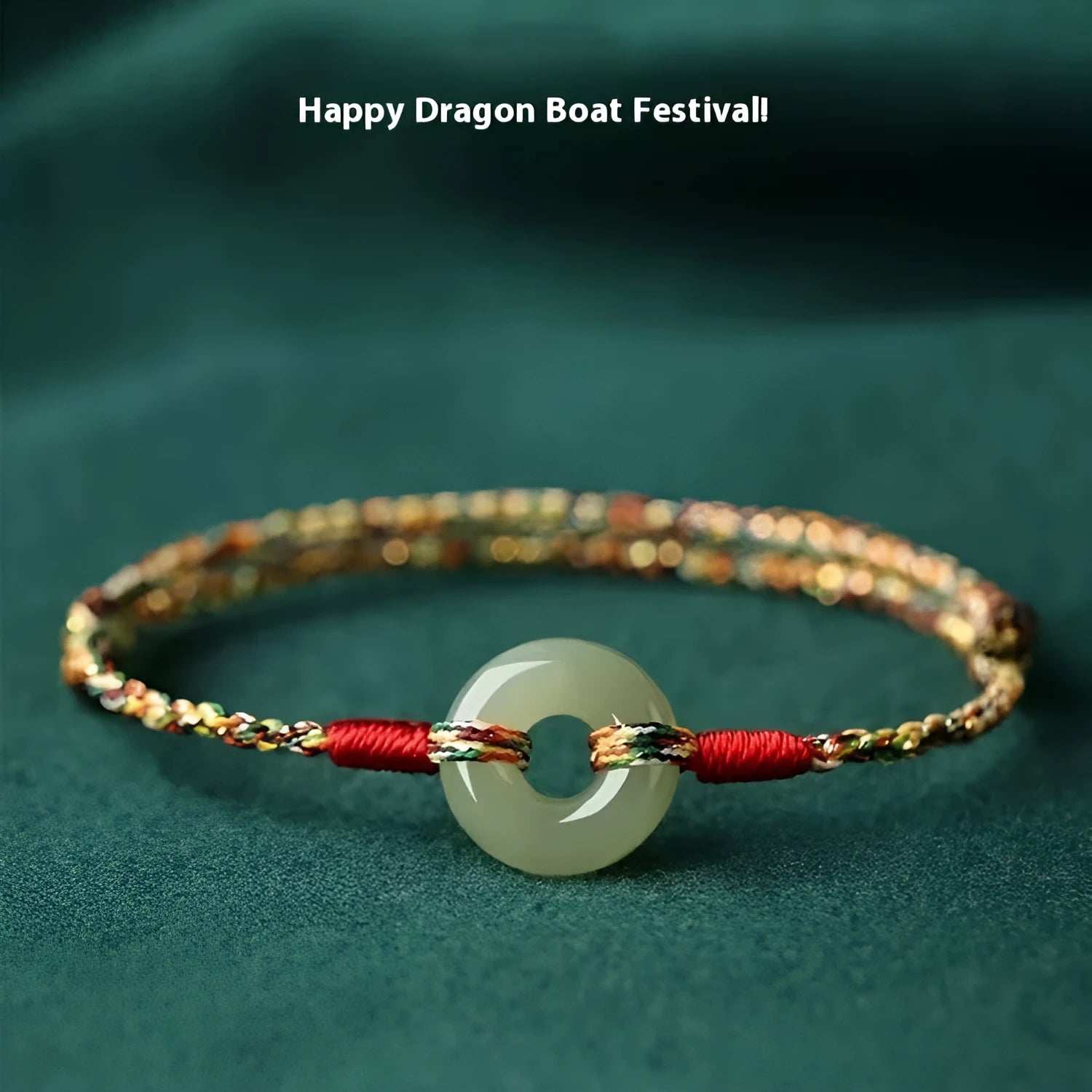 Handmade woven rope bracelet with silver peace buckle clasp on colourful braided cord