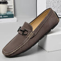 Men's beige lace-up casual shoes with a round toe and rubber sole, made from cowhide leather.