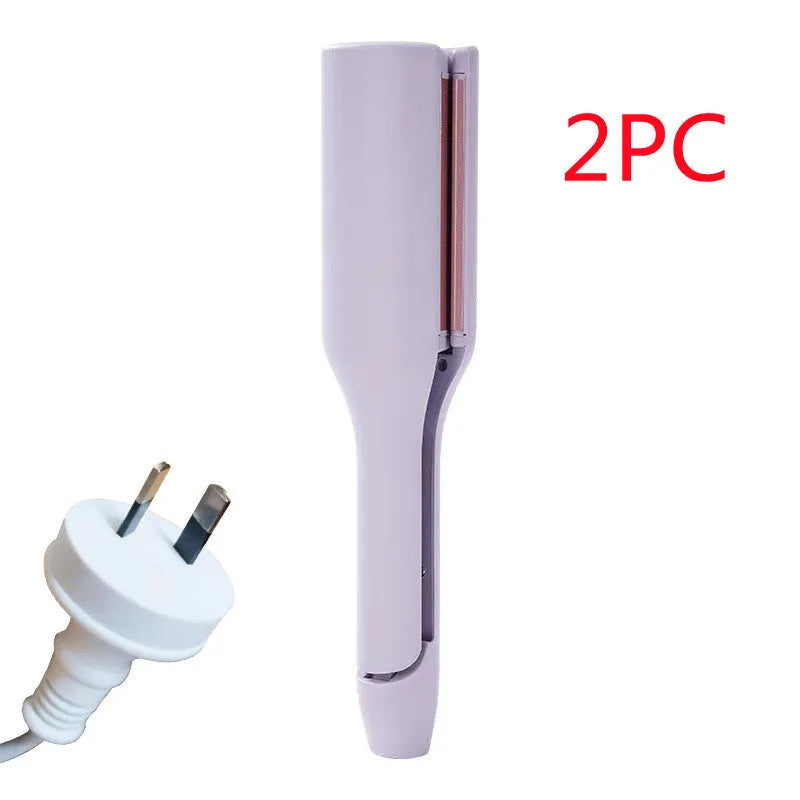 32mm deep wave hair curling iron in pink with 4 temperature settings and negative ion technology