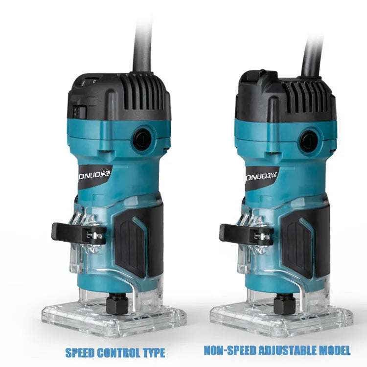 Electric router slotting machine with plastic body and 15 milling cutters for woodworking engraving