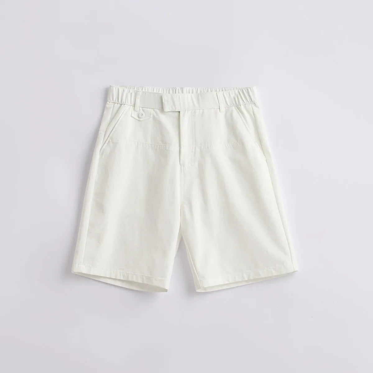 Men's light blue casual cotton blend shorts with a loose fit and micro elasticity for summer.