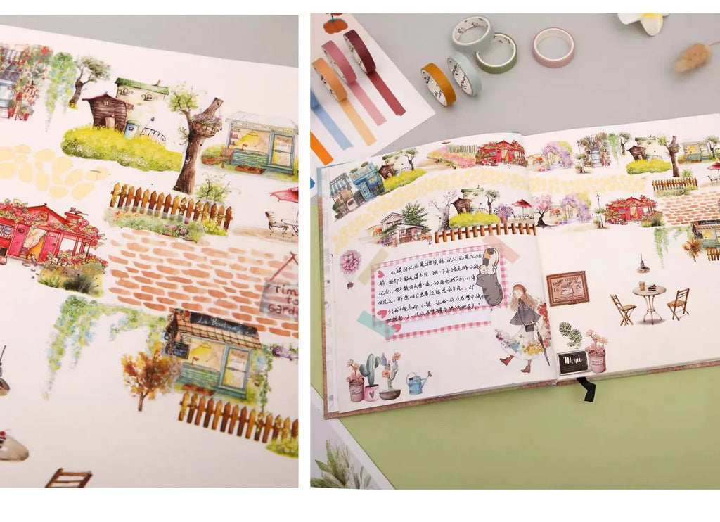 Six rolls of solid colour ledger tape with solar term designs for journal decoration
