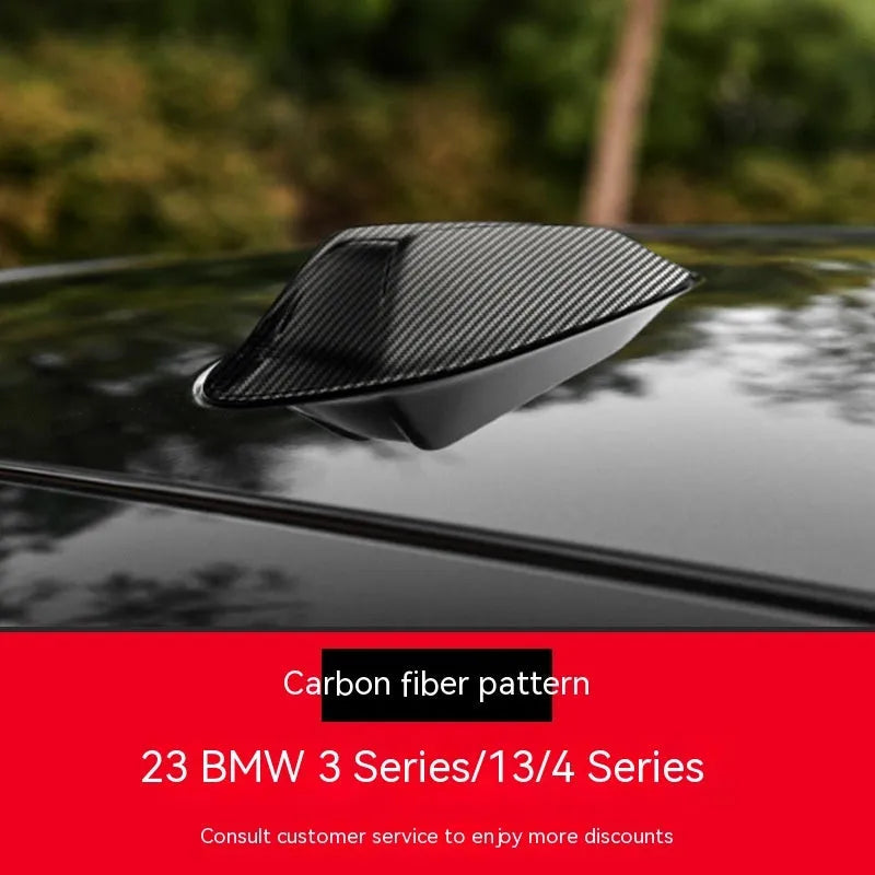 BMW shark fin antenna cover replacement in carbon fibre and piano black finishes
