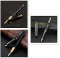 Metal ink pen with 0.5mm Yijin NIB in black colour, lying horizontally on a white surface