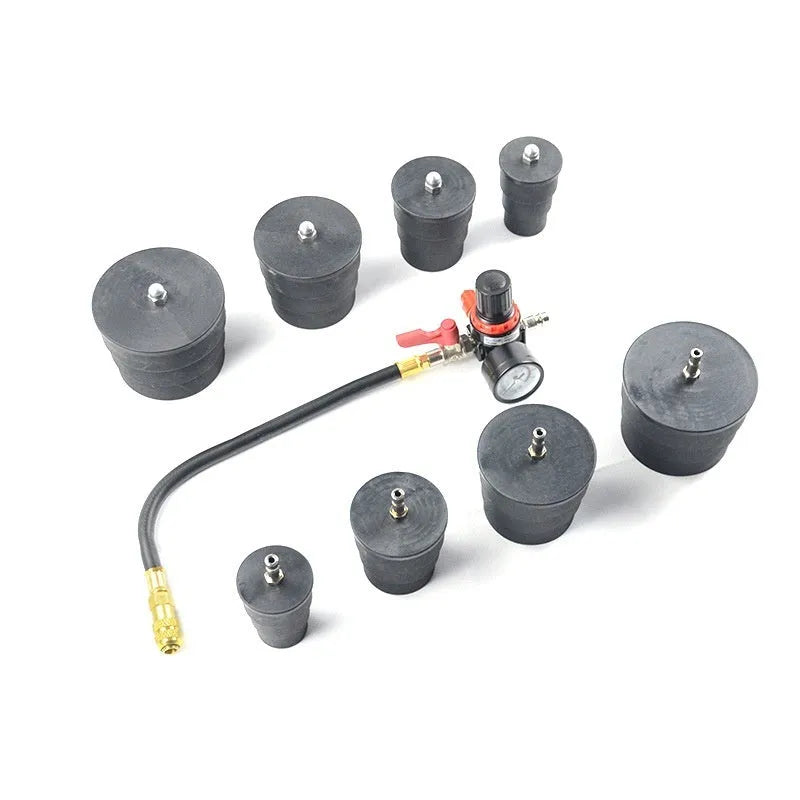 Nine-piece alloy steel turbo test instrument set with blow box for automotive turbocharging system diagnosis