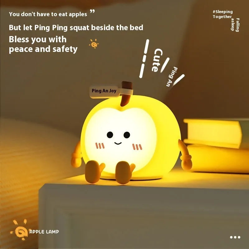 Qian'an Xile night light USB charging built-in battery yellow light geometric stereo cartoon style bedroom desktop