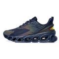 Breathable lightweight mesh casual shoes in black with low heel and front lace-up